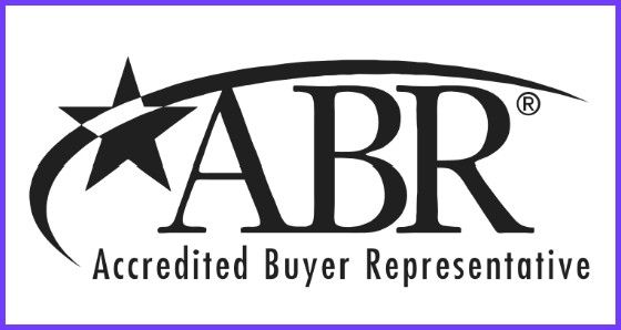 A black and white logo for abr accredited buyer representative