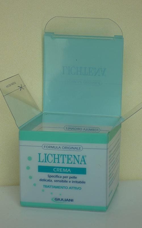 crema Lichtena con packaging in plastica