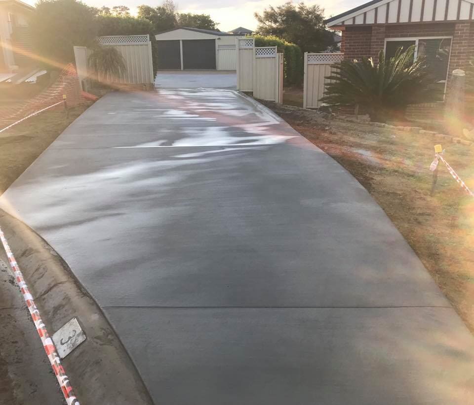 A new concrete driveway in Toowoomba built by McCoy Concreting