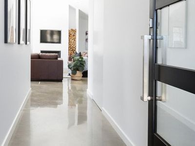 Modern house in Toowoomba with polished concrete flooring