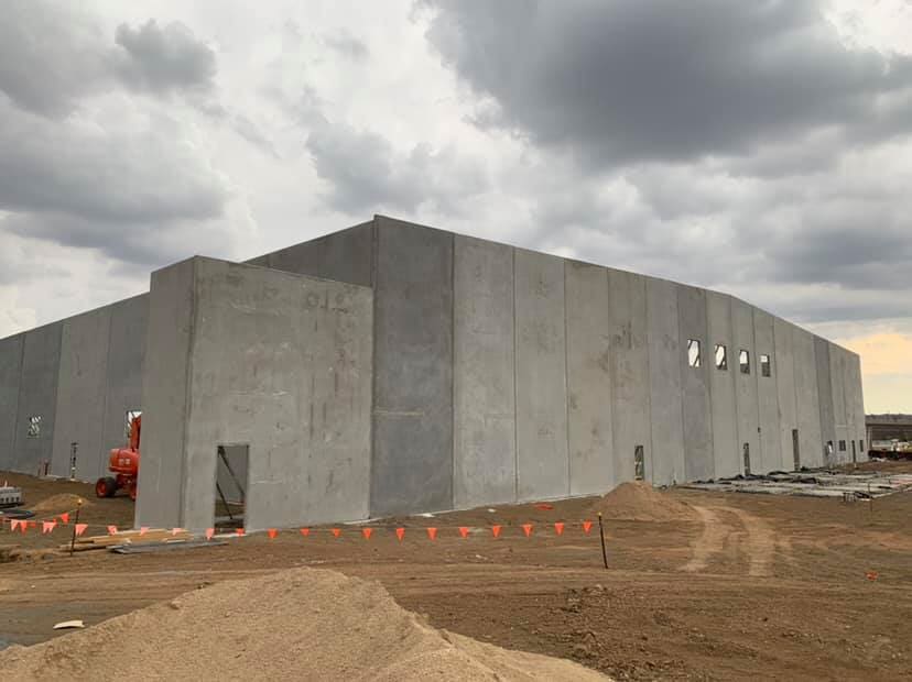 A warehouse being built with tilt up concrete  — McCoy Concreting