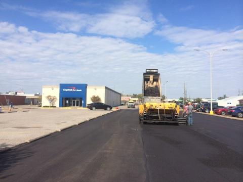 Huge Truck Paving The Asphalt — Houston, TX — HEV Asphalt Paving Co.