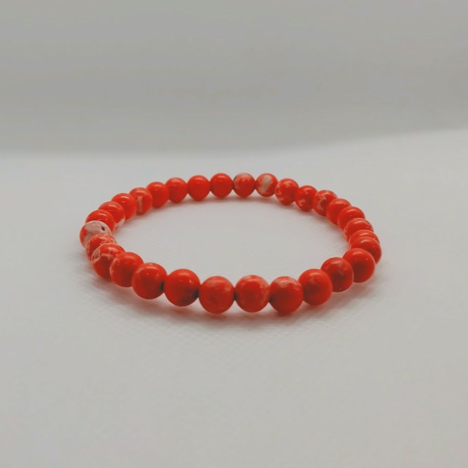 Intens mooie armband van 6mm rode jasper edelsteenkralen