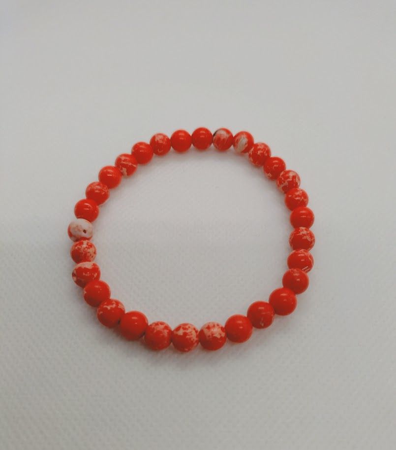 Intens mooie armband van 6mm rode jasper edelsteenkralen