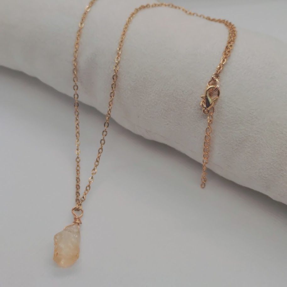 ruwe citrien ketting