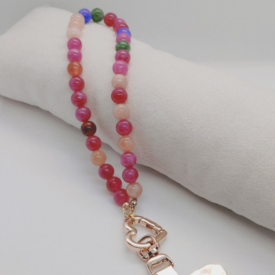 kleurrijke toermalijn telefoonkoord