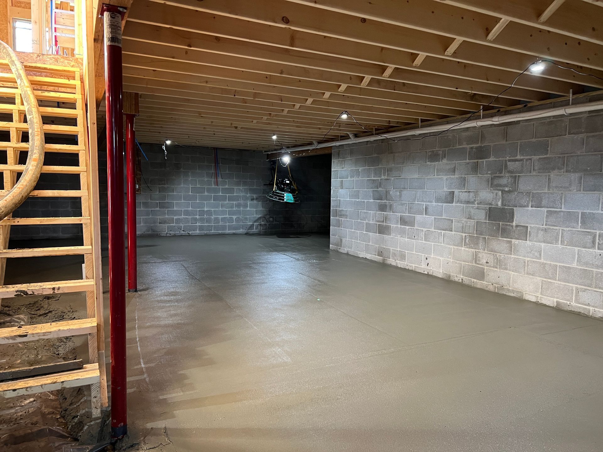 new concrete basement pour