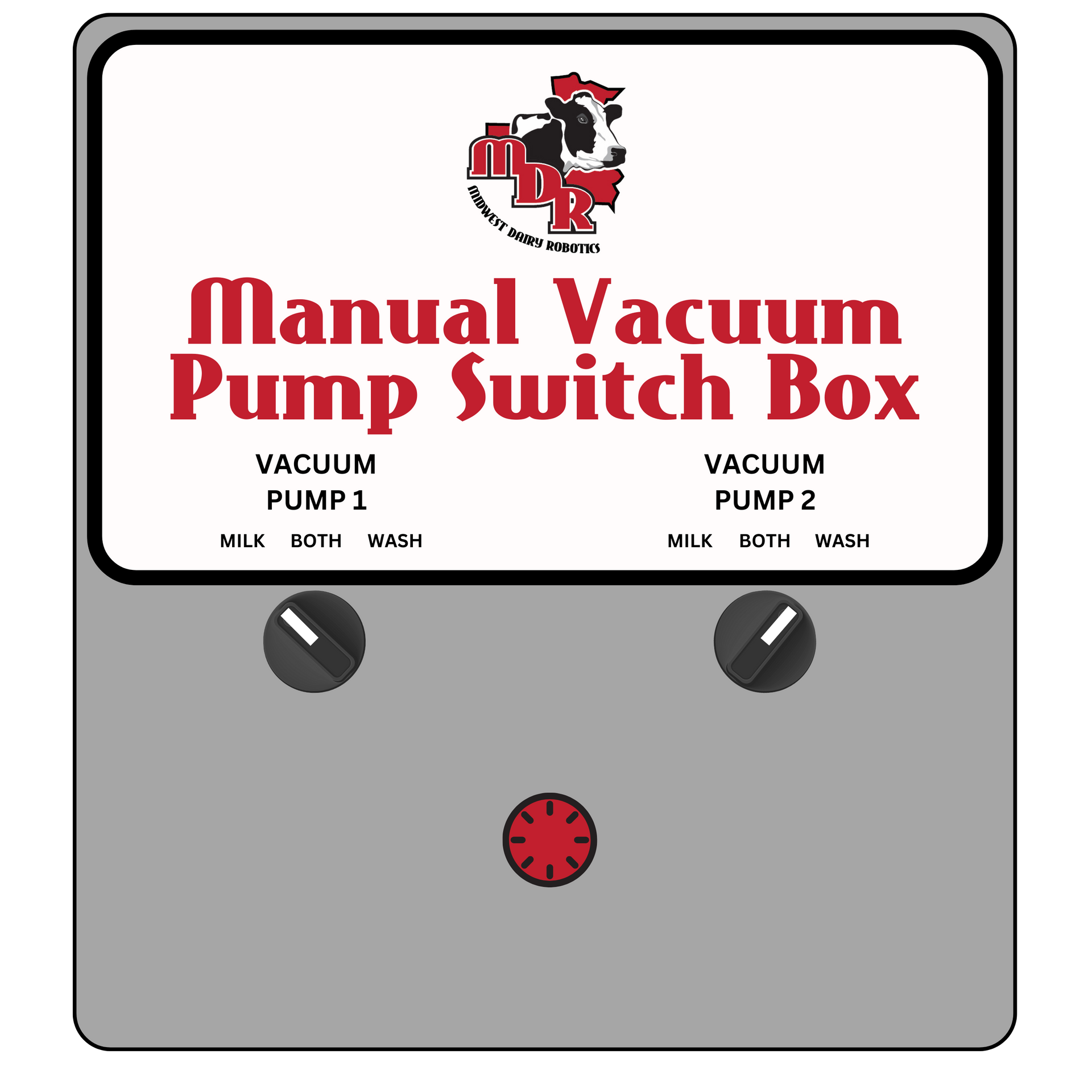 A picture of a manual vacuum pump switch box