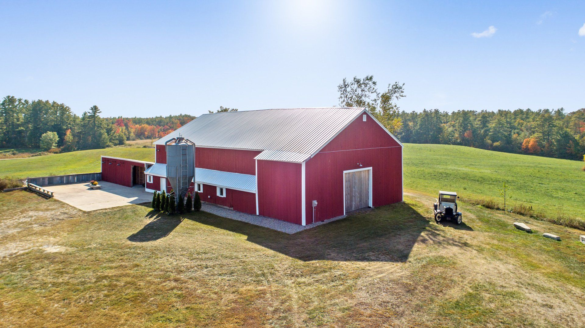 Side view of the barn with water tank — Dayton, ME — This Old Barn