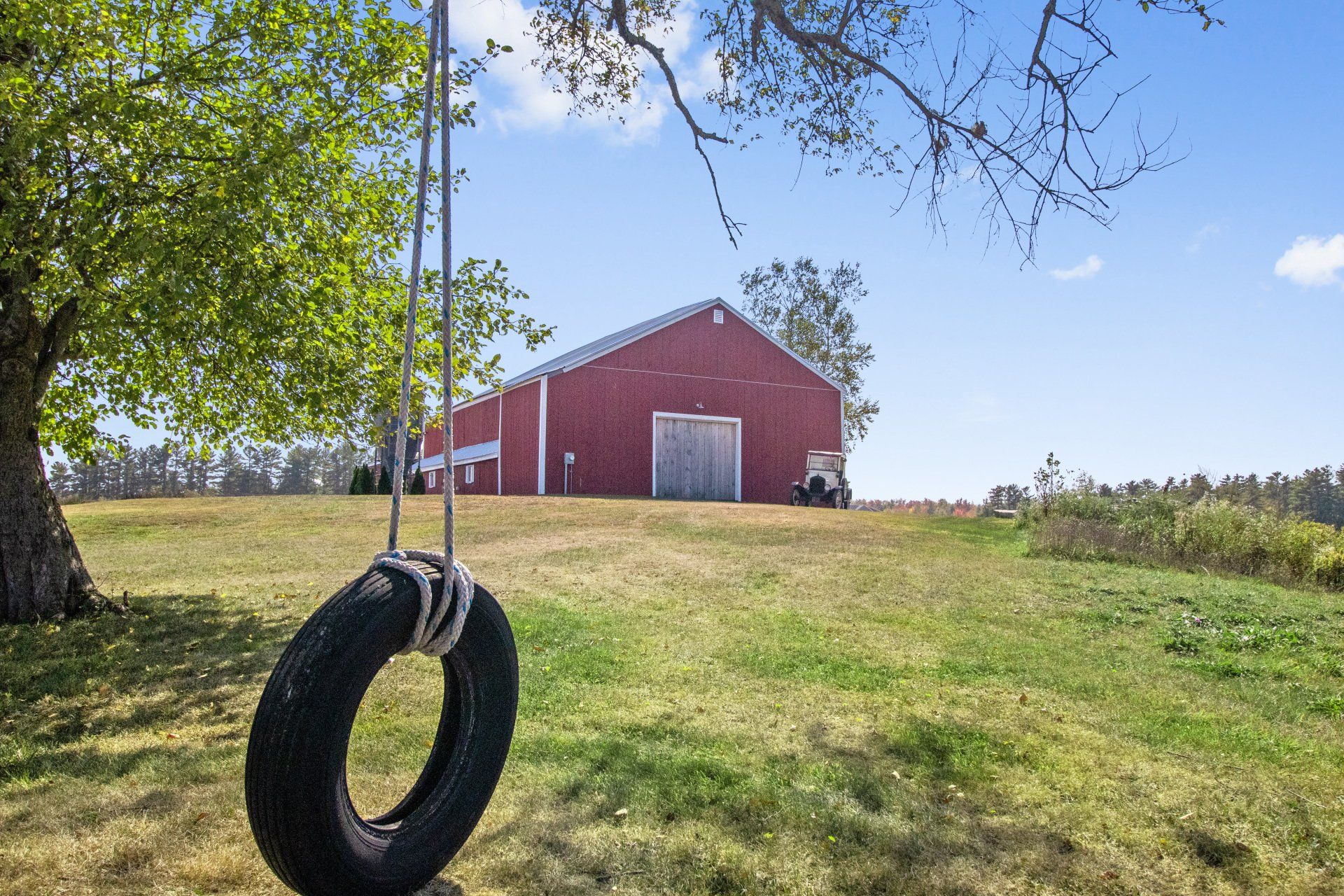 Barn's view from afar — Dayton, ME — This Old Barn