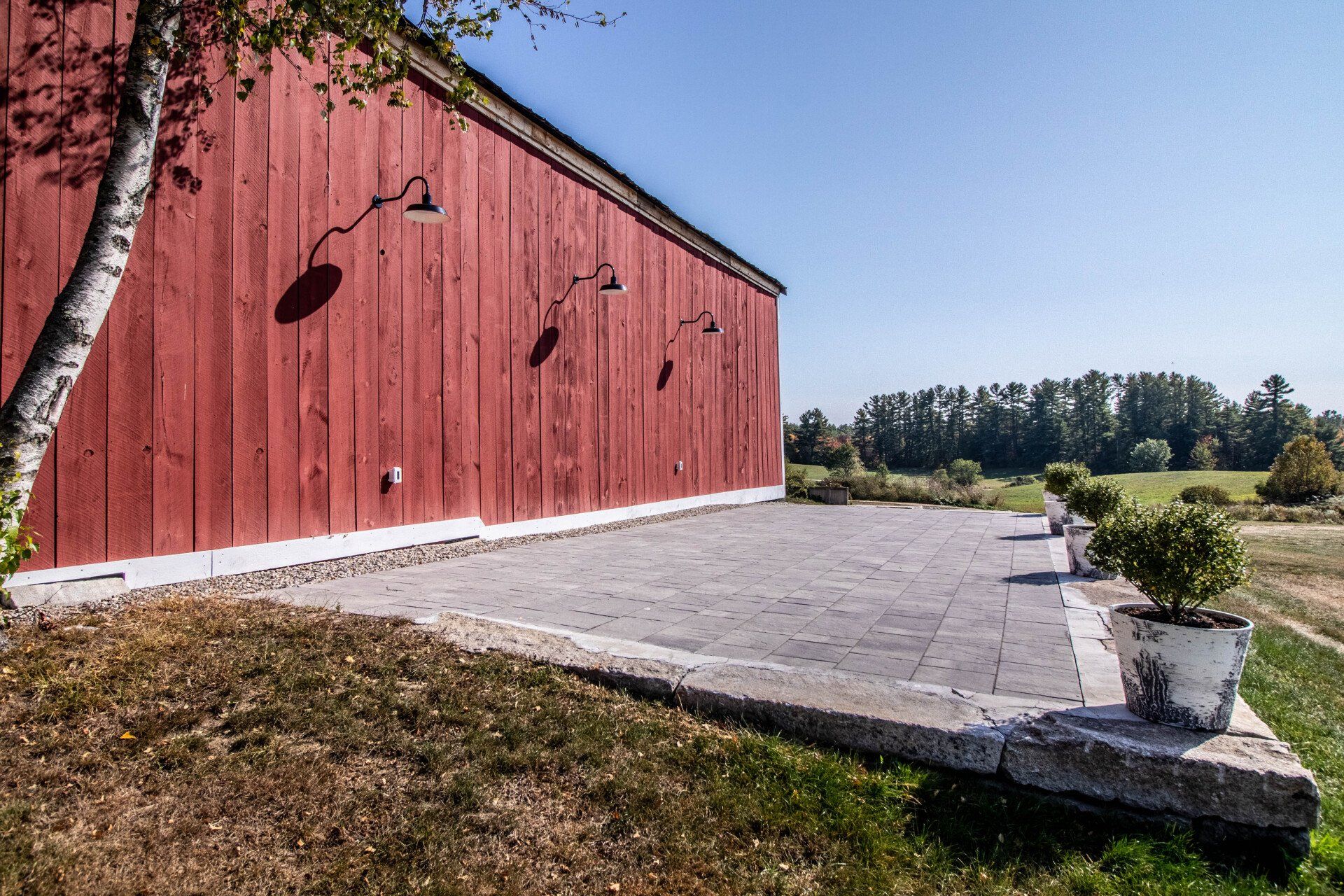Barn with a concrete patio — Dayton, ME — This Old Barn