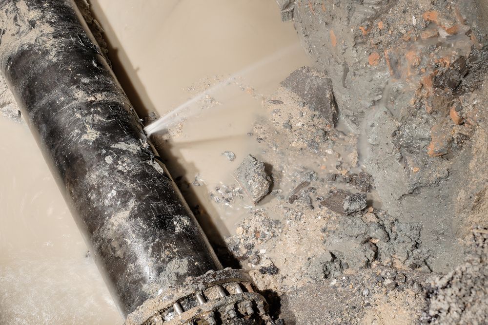 Black Pipe Beside a Dusty Concrete Floor — NoDrip Plumbing & Roofing In Port Macquarie, NSW