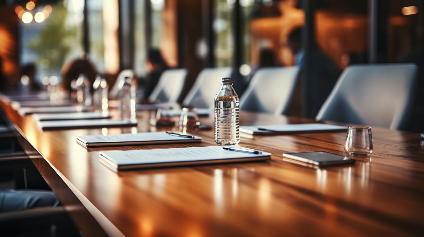 A wooden table is sitting on red clamps on a white background.