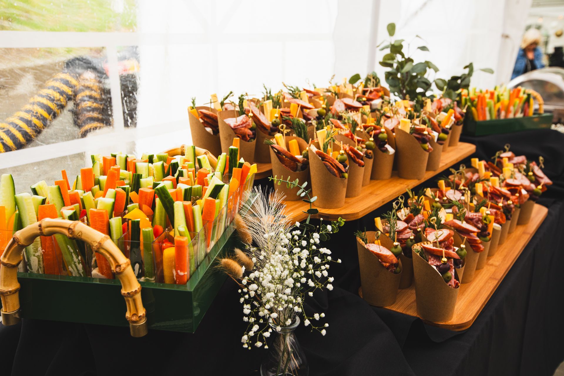 There are many different types of food on the table.