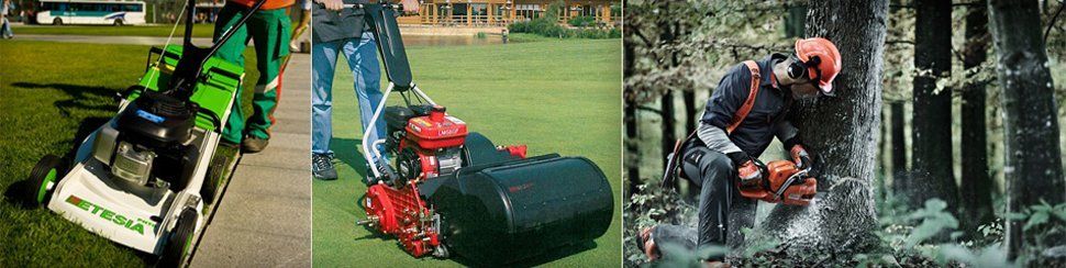 Commercial lawnmowers and tree cutting equipment