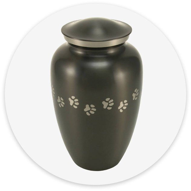 Slate Metal Paw Print Urn