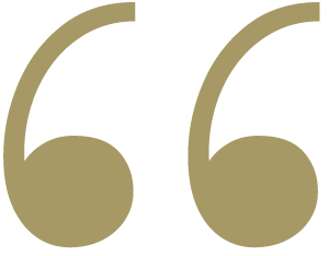 Gold double quotation marks.