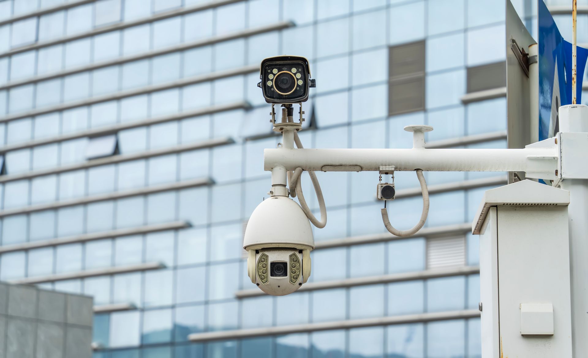 A CCTV surveillance camera.