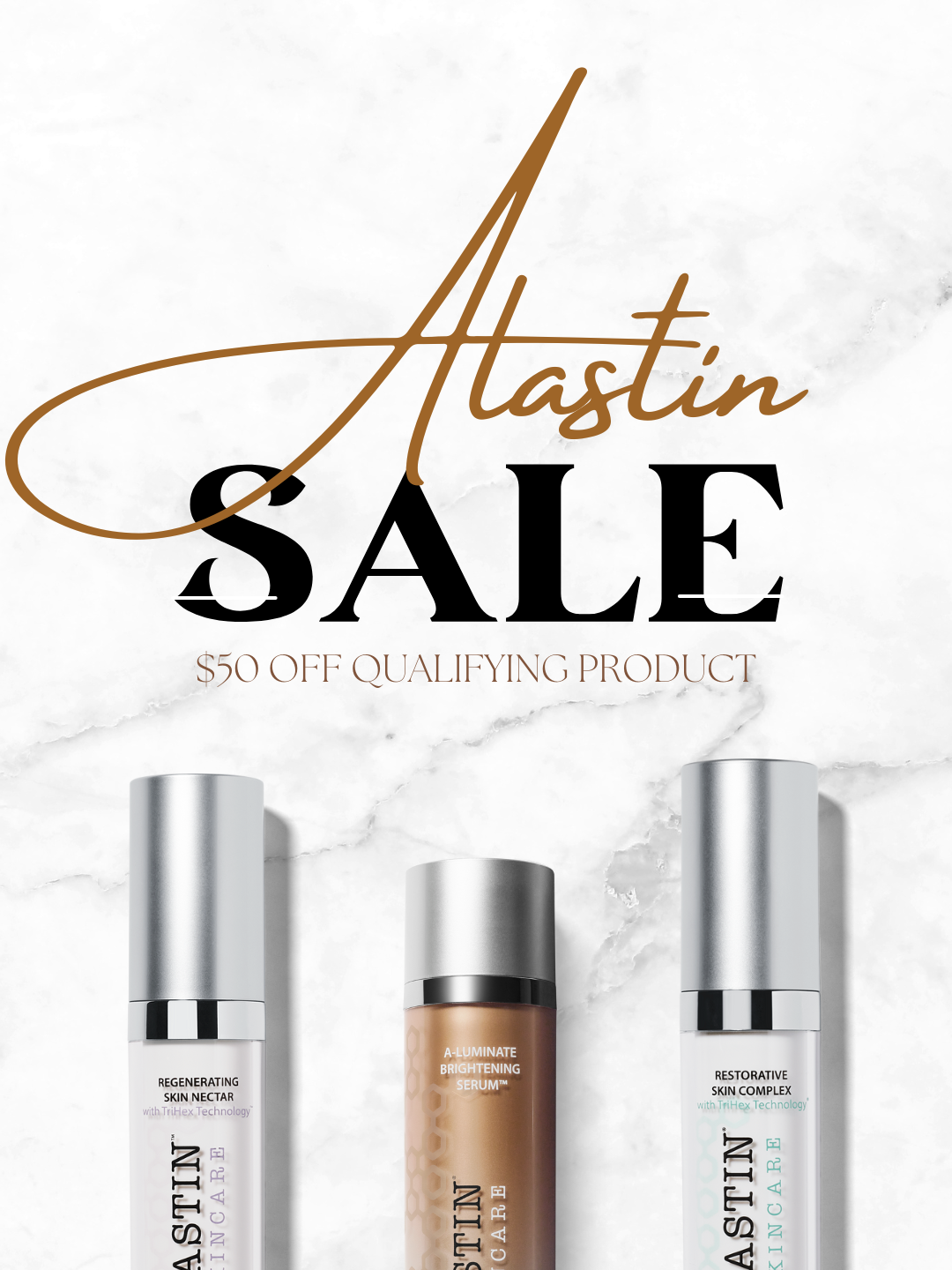 $50 off alastin skincare graphic