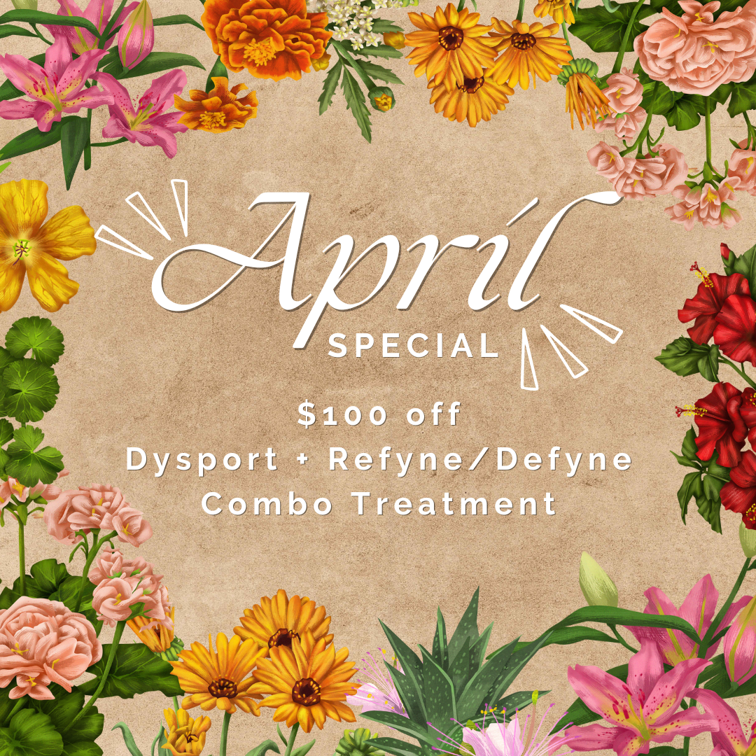 april special graphic with flowers