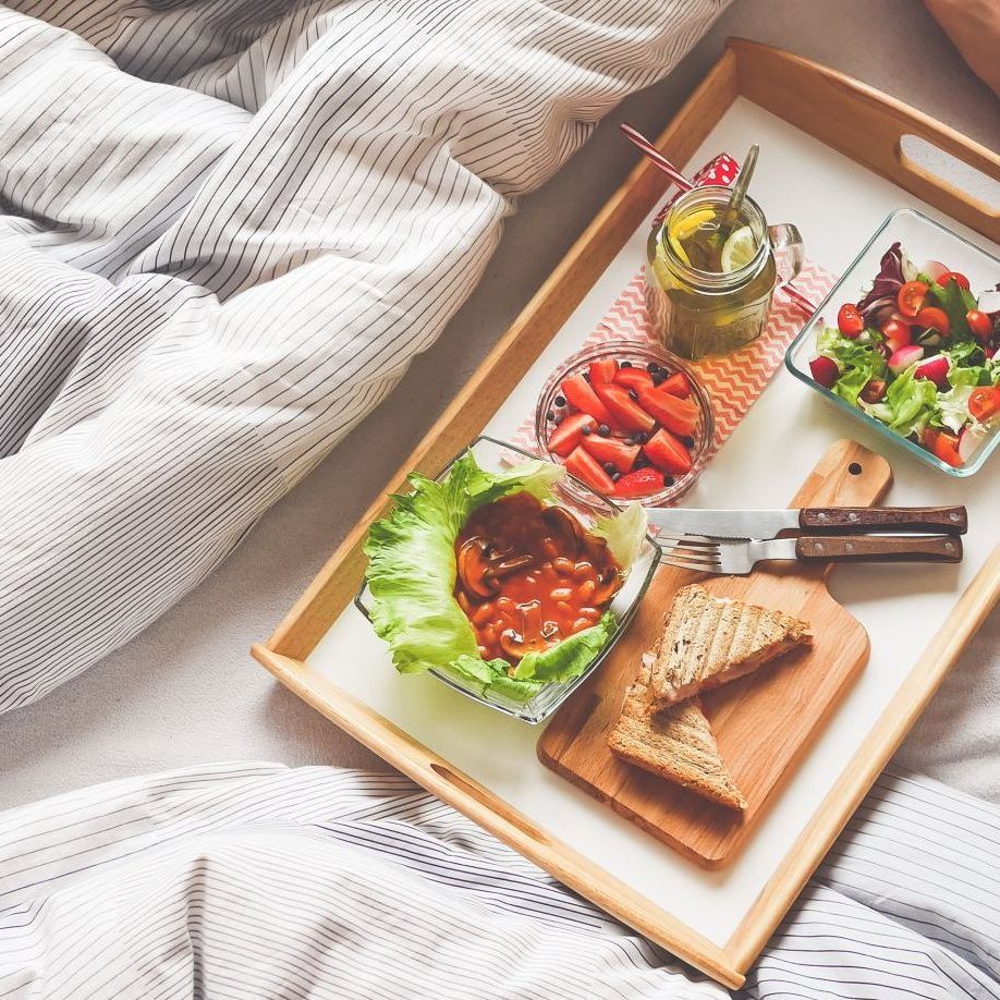 healthy food on tray