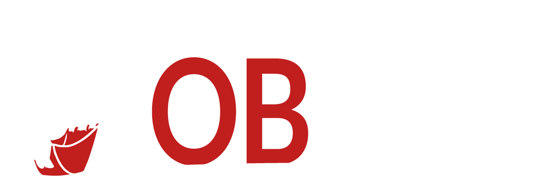 Le mot ob est écrit en rouge sur fond blanc