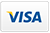 A close up of a visa card on a white background.