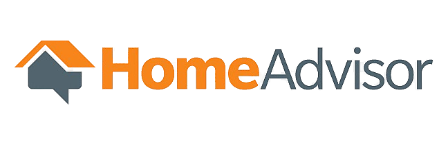 HomeAdvisor logo: orange roof and house icon with the text 