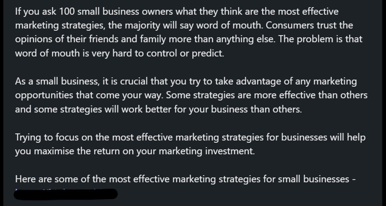 Entrepreneur Marketer Example Copy