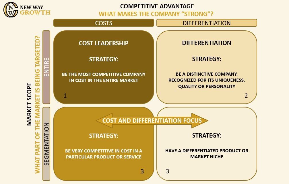 Chart Illustrating Porter's Generic Strategy Matrix