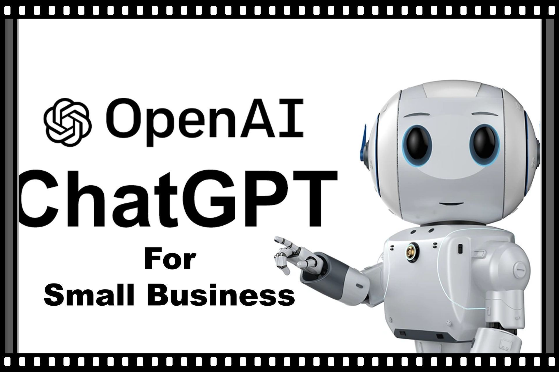 OpenAI Logo and Robot Pointing to ChatGPT word