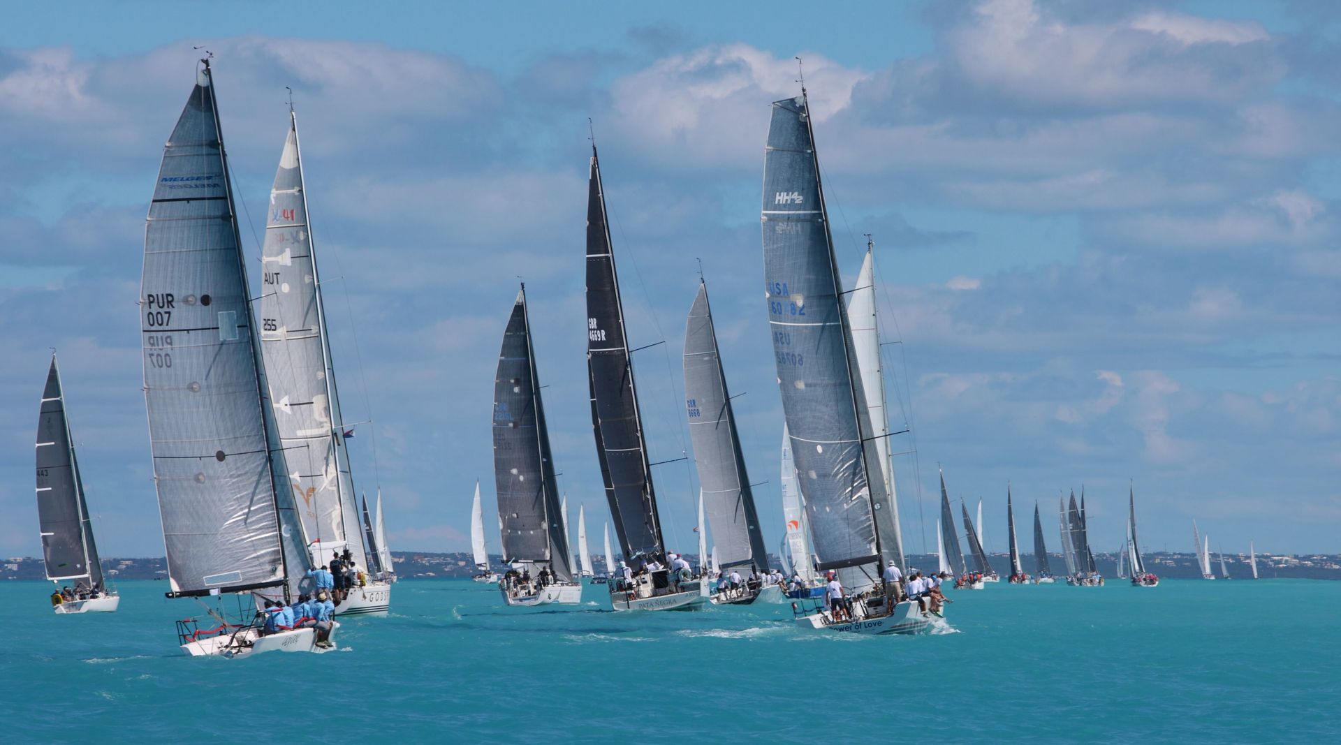 Sailing boat during the Heineken Regatta, Saint-Martin (FWI)