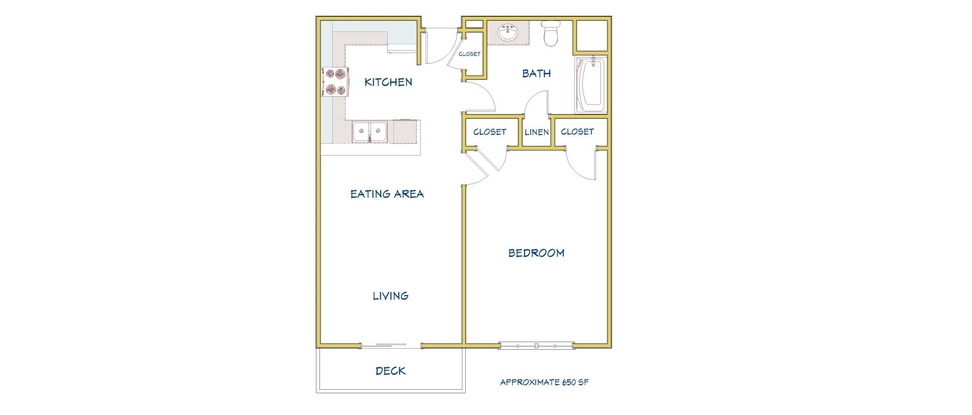 1 bedroom floorplan