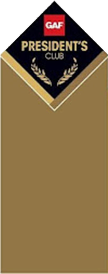 GAF President’s Club logo on a gold background