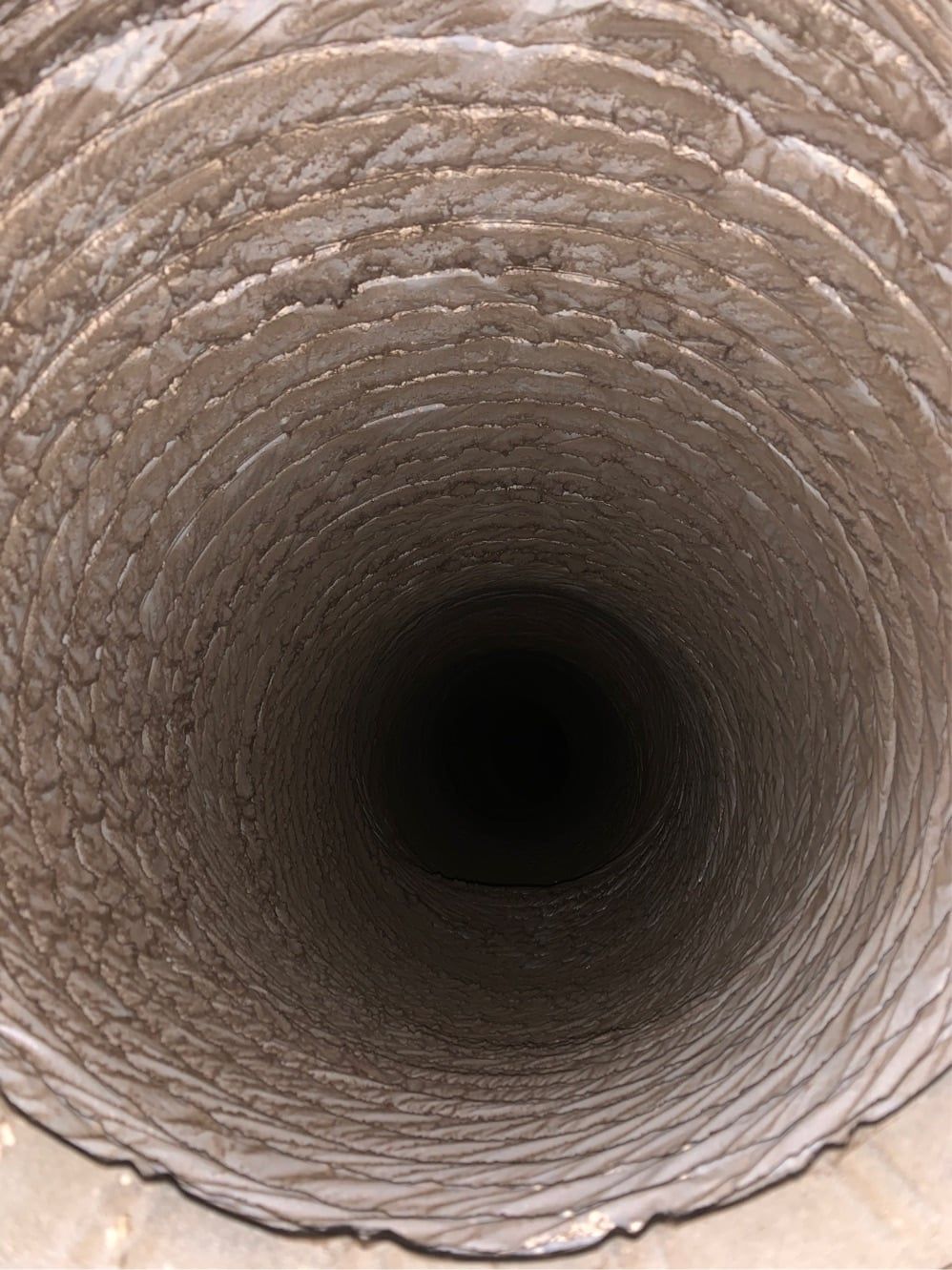 A close up of the inside of a duct.