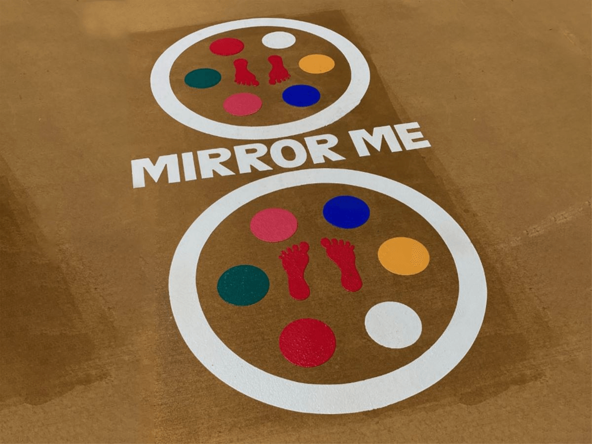 Two Circles with Colored Dots and Footprints — Signvision In Dubbo, NSW