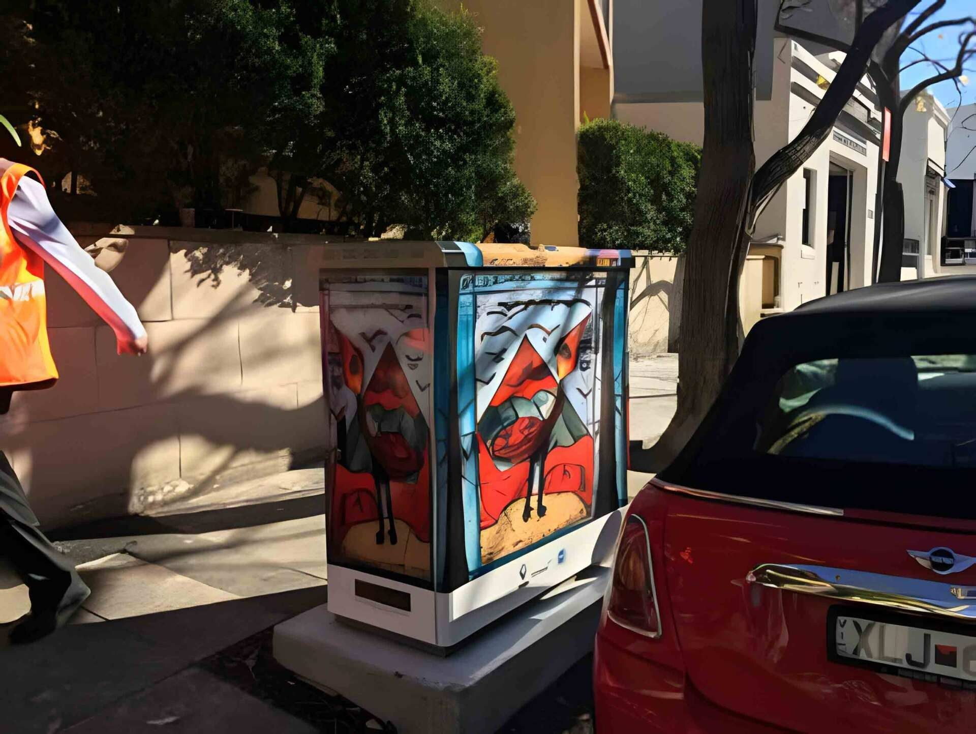 Street-Side Electrical Box with Colourful Bird Art — Signvision In Dubbo, NSW