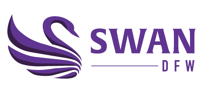 Purple swan logo with the word SWAN and 