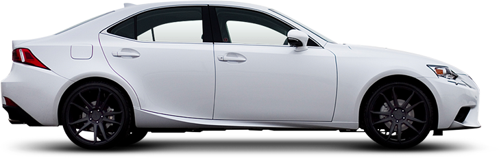 White Lexus sedan with black wheels, viewed from the side | AUTOPRO Oakville