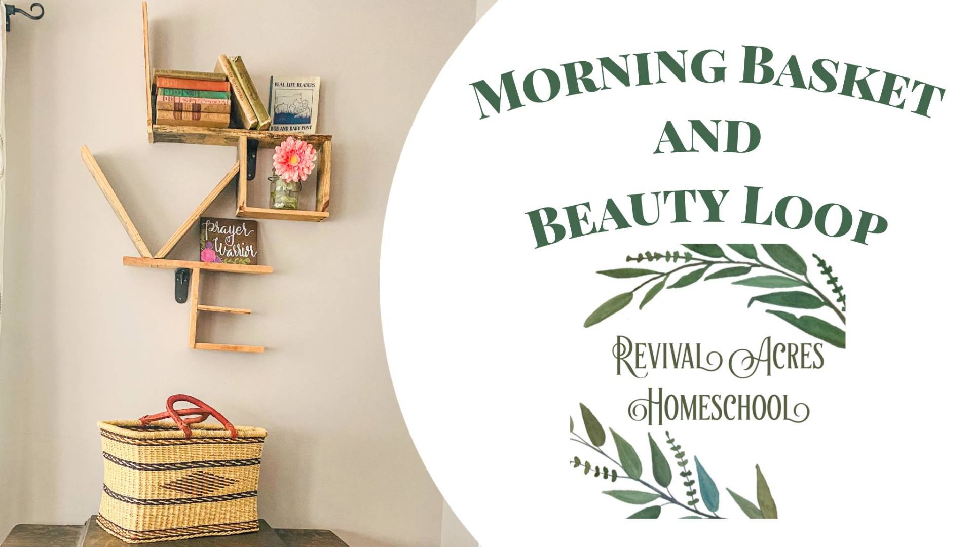 a picture of  a LOVE sign and a basket sitting on a table used as a morning basket