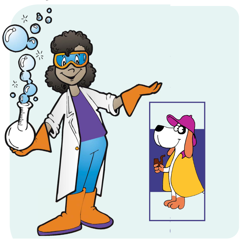 Cartoon logos from Scientists in School Stem workshop