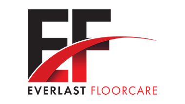 The logo for everlast floorcare is black and red.