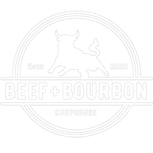 Circular logo for Beef + Bourbon with a bull silhouette and the words &ldquo;Exit 2023&rdquo; and &ldquo;Outlaws.&rdquo;