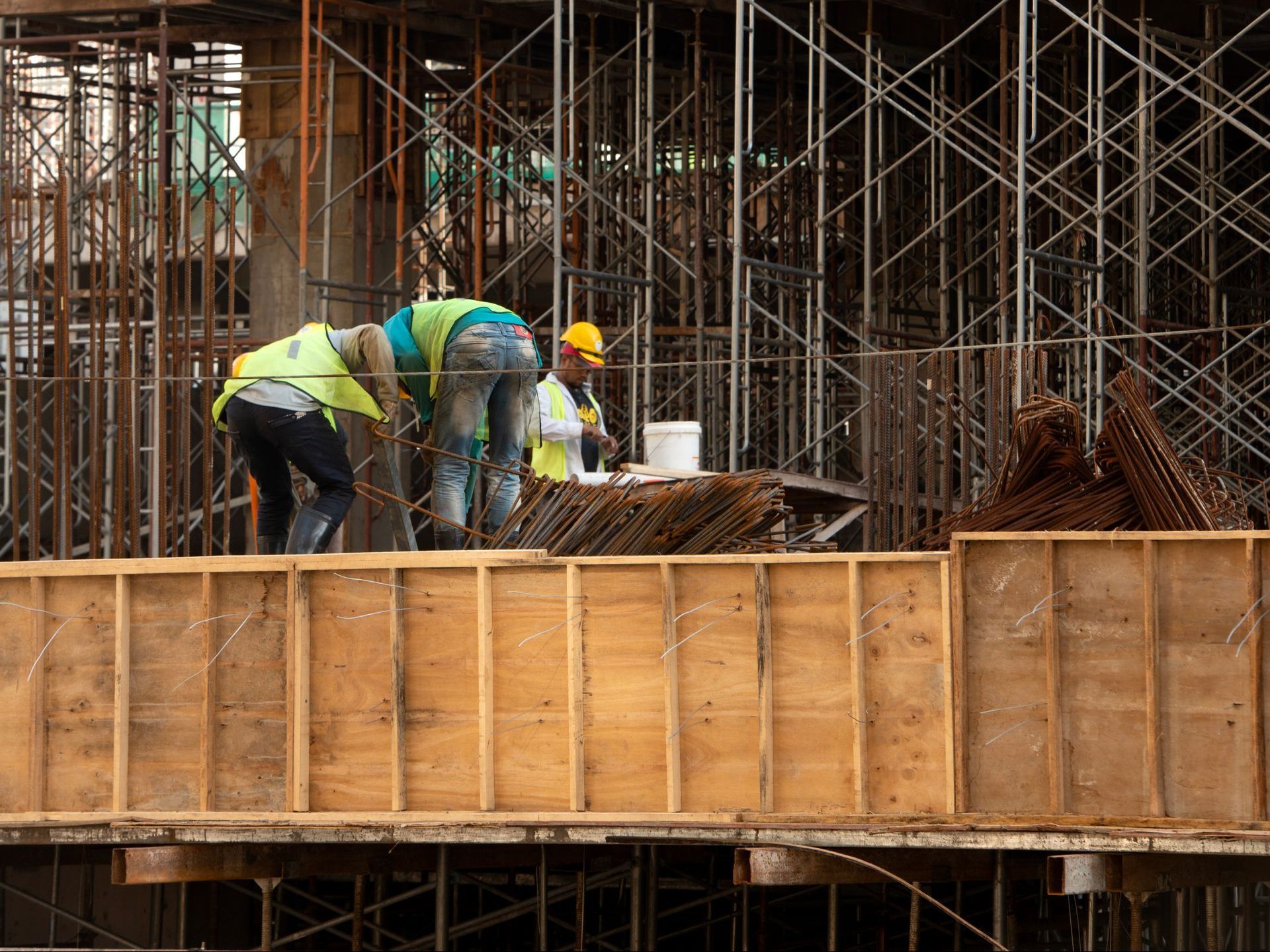 workers managing a project