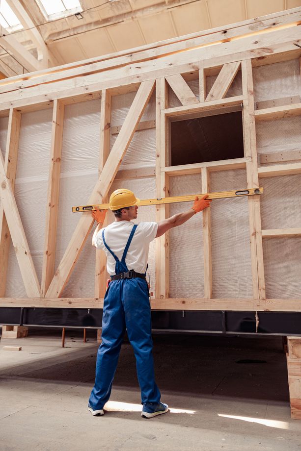 male builder in safety helmet