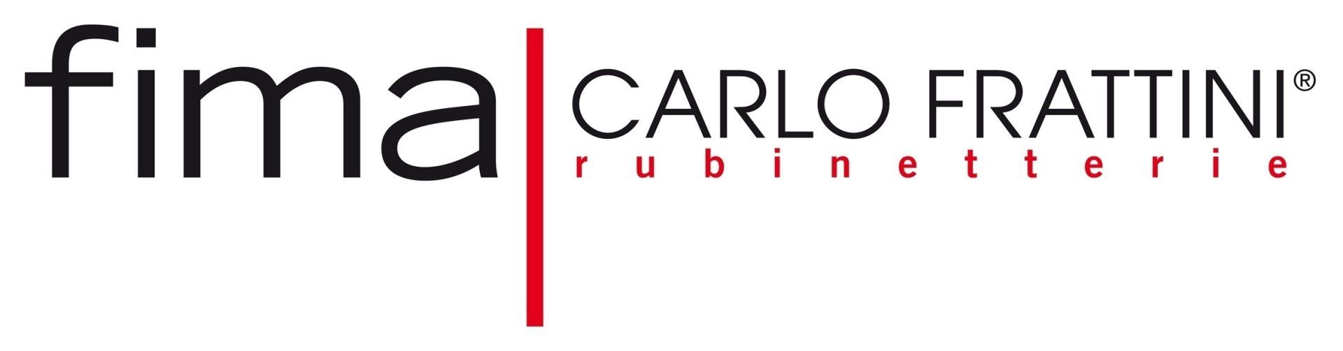 Un logo nero e rosso per la ditta Carlo Frattini