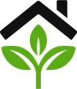 icona con casa e pianta stilizza del logo si edilizia green