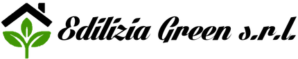 Il logo di edilizia green srl raffigura una casa e delle foglie.
