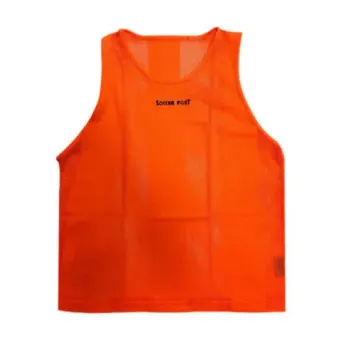 An orange tank top with the word soccer on it