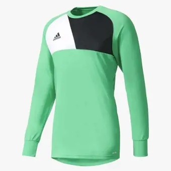 A green and black adidas goalie jersey with long sleeves